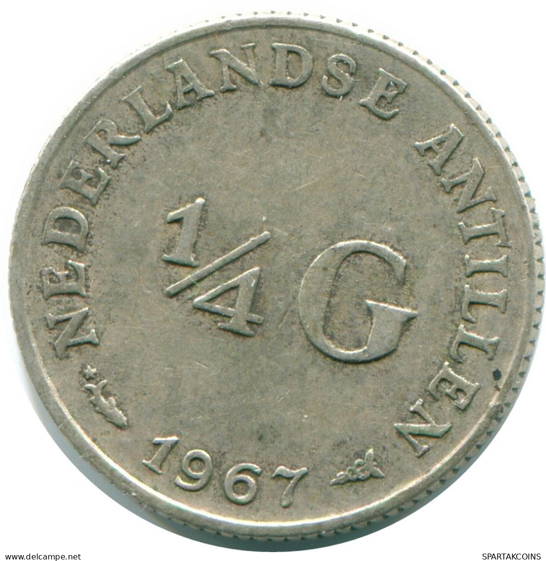 1/4 GULDEN 1967 ANTILLAS NEERLANDESAS PLATA Colonial Moneda #NL11518.4.E.A - Niederländische Antillen