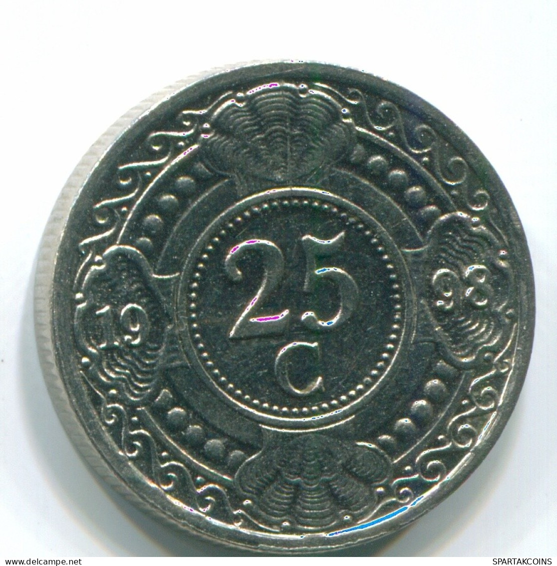 25 CENTS 1998 ANTILLES NÉERLANDAISES Nickel Colonial Pièce #S11299.F.A - Niederländische Antillen