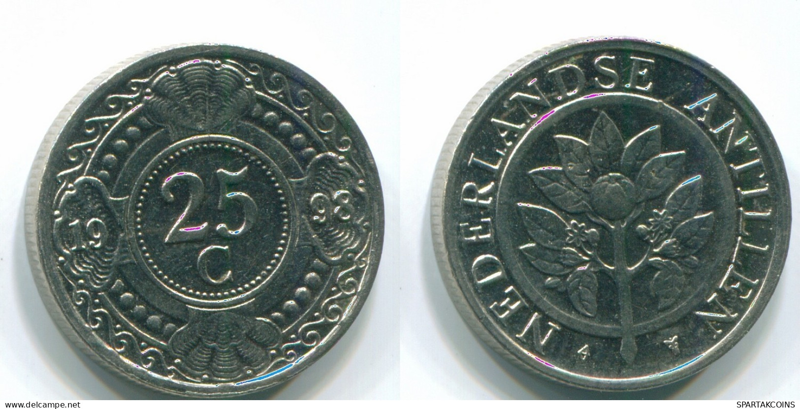 25 CENTS 1998 ANTILLES NÉERLANDAISES Nickel Colonial Pièce #S11299.F.A - Antilles Néerlandaises