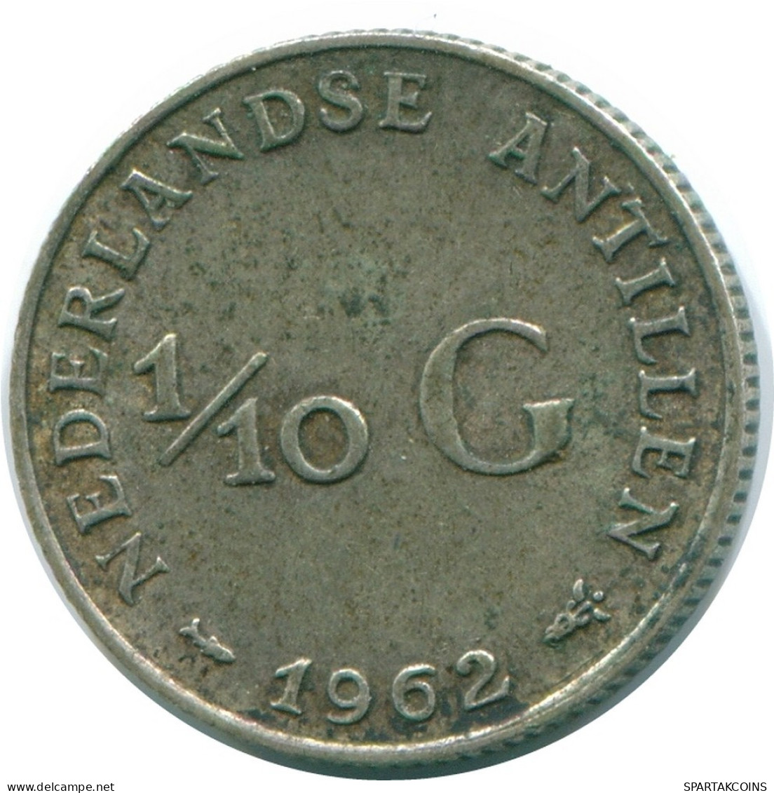 1/10 GULDEN 1962 ANTILLES NÉERLANDAISES ARGENT Colonial Pièce #NL12438.3.F.A - Netherlands Antilles