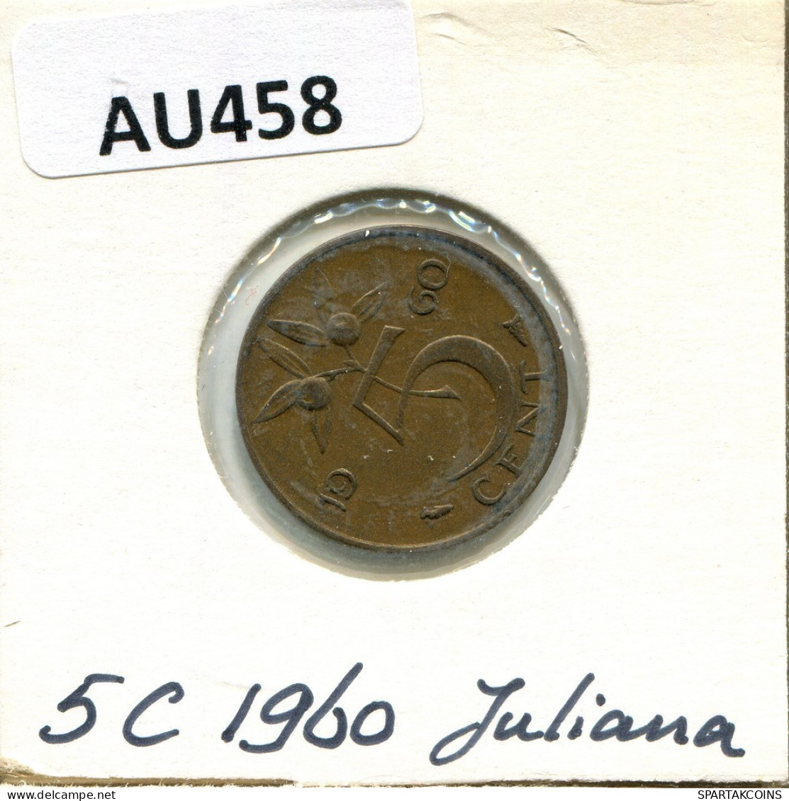 5 CENTS 1960 NÉERLANDAIS NETHERLANDS Pièce #AU458.F.A - 1948-1980: Juliana