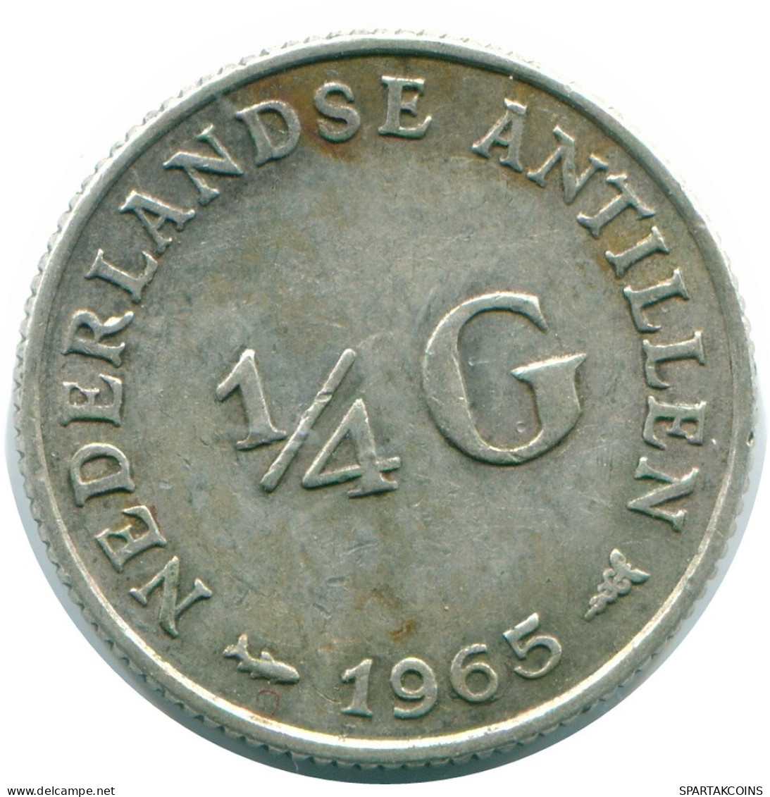 1/4 GULDEN 1965 ANTILLAS NEERLANDESAS PLATA Colonial Moneda #NL11403.4.E.A - Antilles Néerlandaises