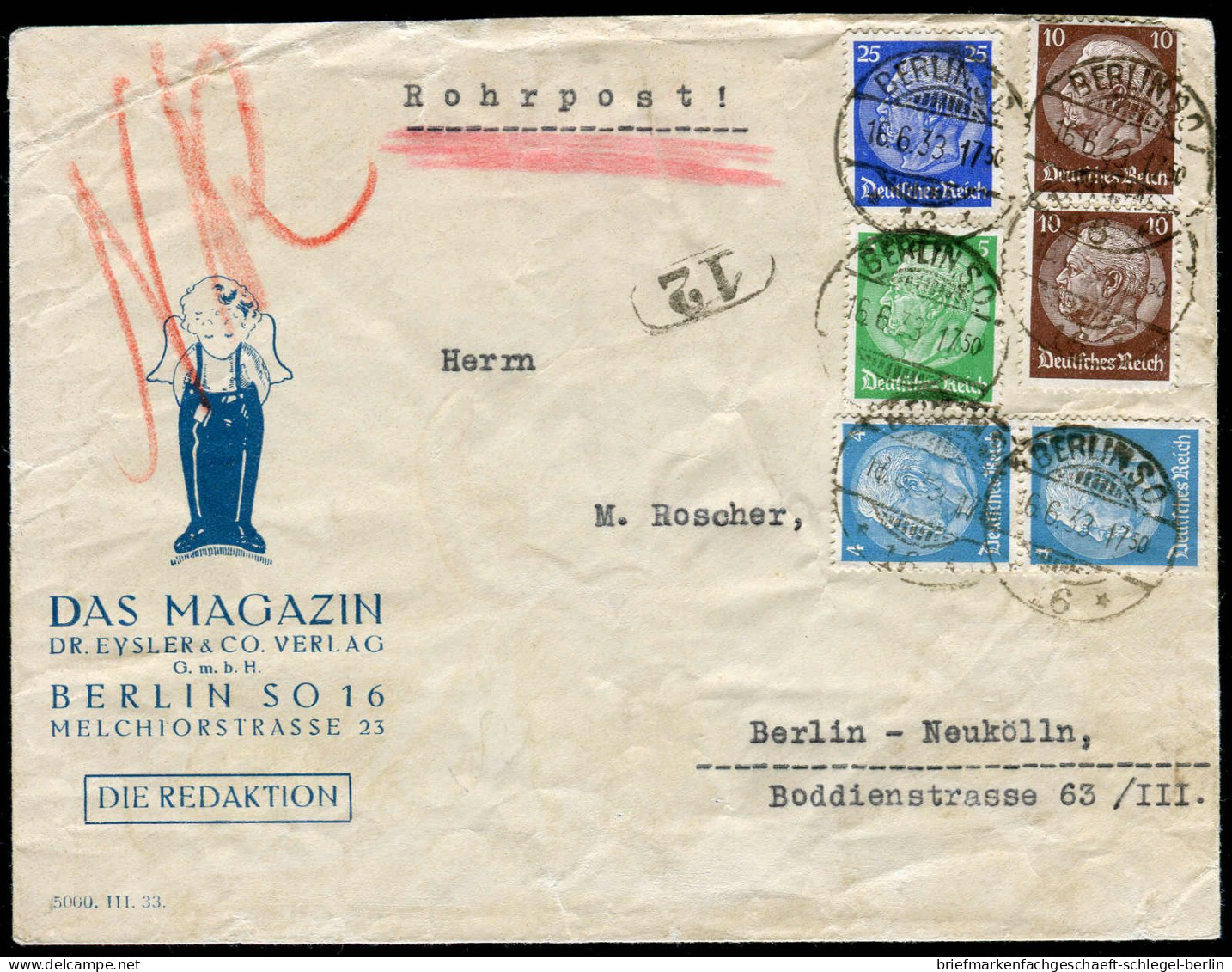 Berliner Postgeschichte, 1933, 468, 471, 483(2), 468(2), Brief - Storia Postale