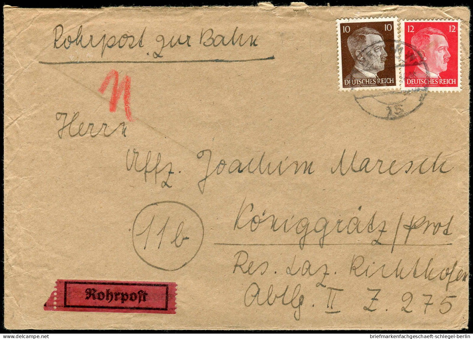 Berliner Postgeschichte, 1944, 826, 827, Brief - Storia Postale