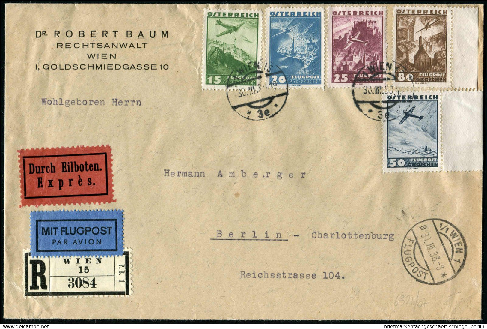 Österreich, 1938, 600, 601, 602, 605, 607, Brief - Altri & Non Classificati