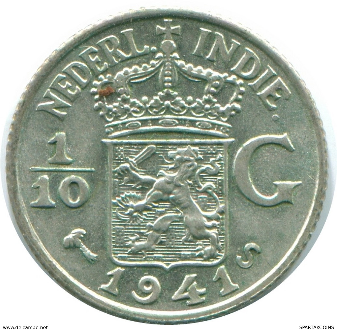 1/10 GULDEN 1941 S NIEDERLANDE OSTINDIEN SILBER Koloniale Münze #NL13684.3.D.A - Niederländisch-Indien