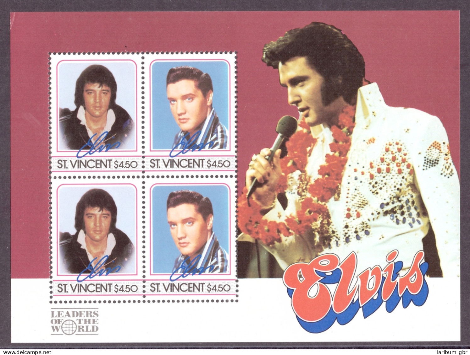 St. Vincent Block 48 Postfrisch Elvis Presley #IN222 - St.Vincent Y Las Granadinas