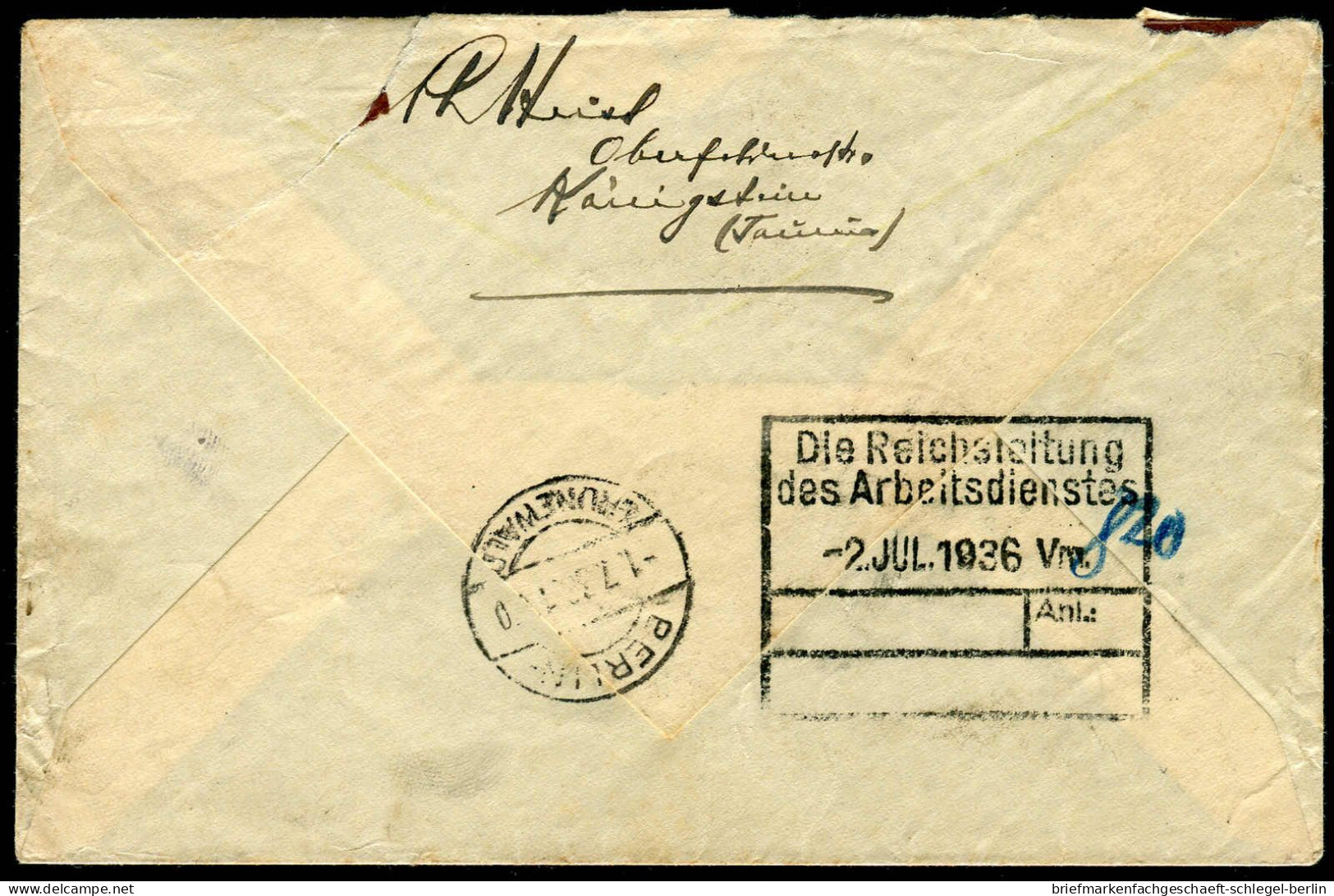 Berliner Postgeschichte, 1936, 519, 606, Brief - Lettres & Documents