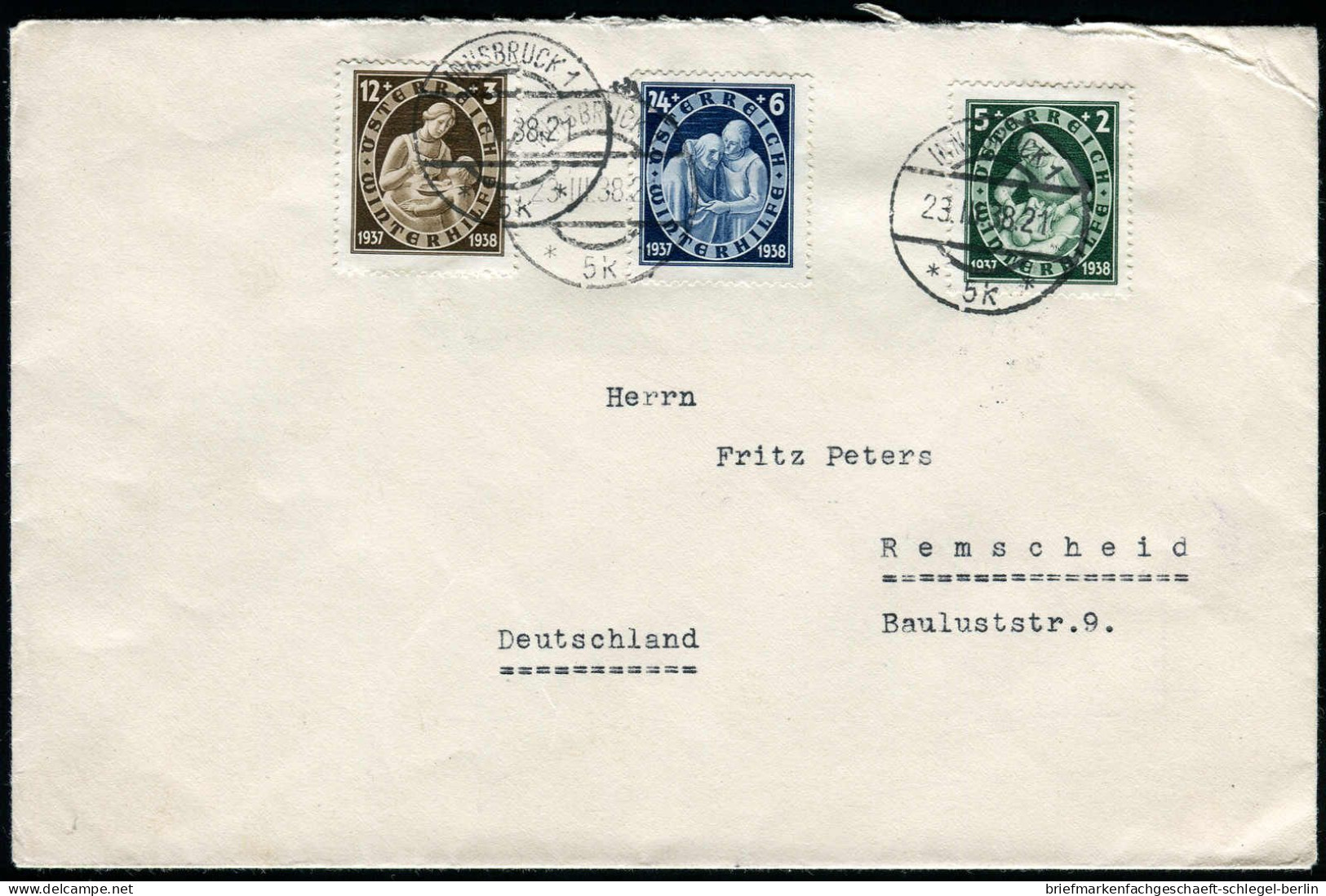 Österreich, 1938, 642, 643, 644, Brief - Andere & Zonder Classificatie
