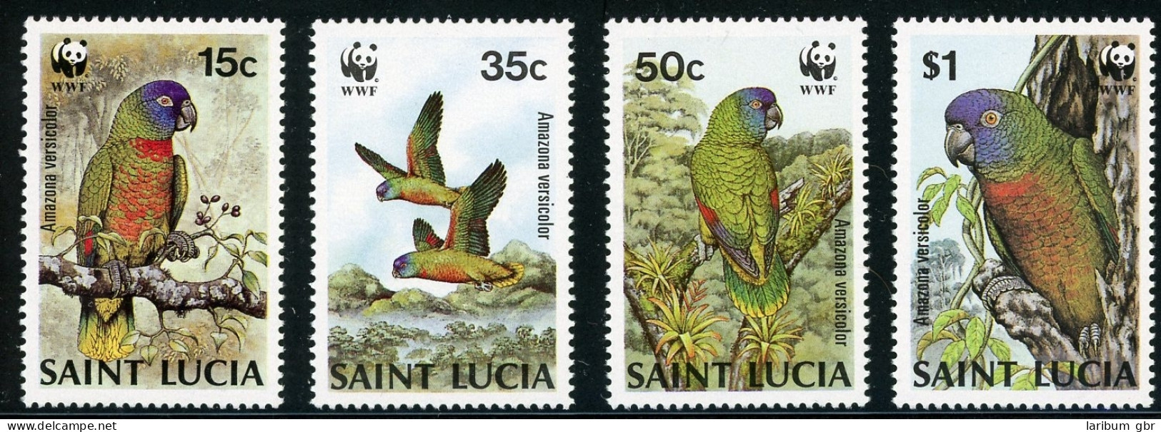 St. Lucia Satz 909-12 Postfrisch Papageien/ Vögel #HO217 - St.Lucia (1979-...)