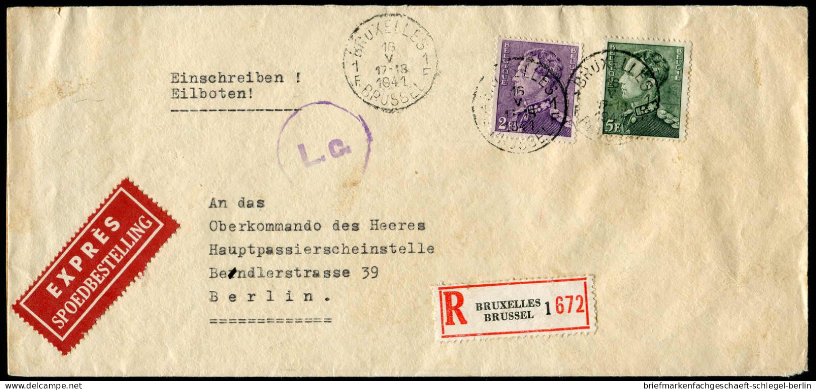 Berliner Postgeschichte, 1941, Belgien, Brief - Covers & Documents