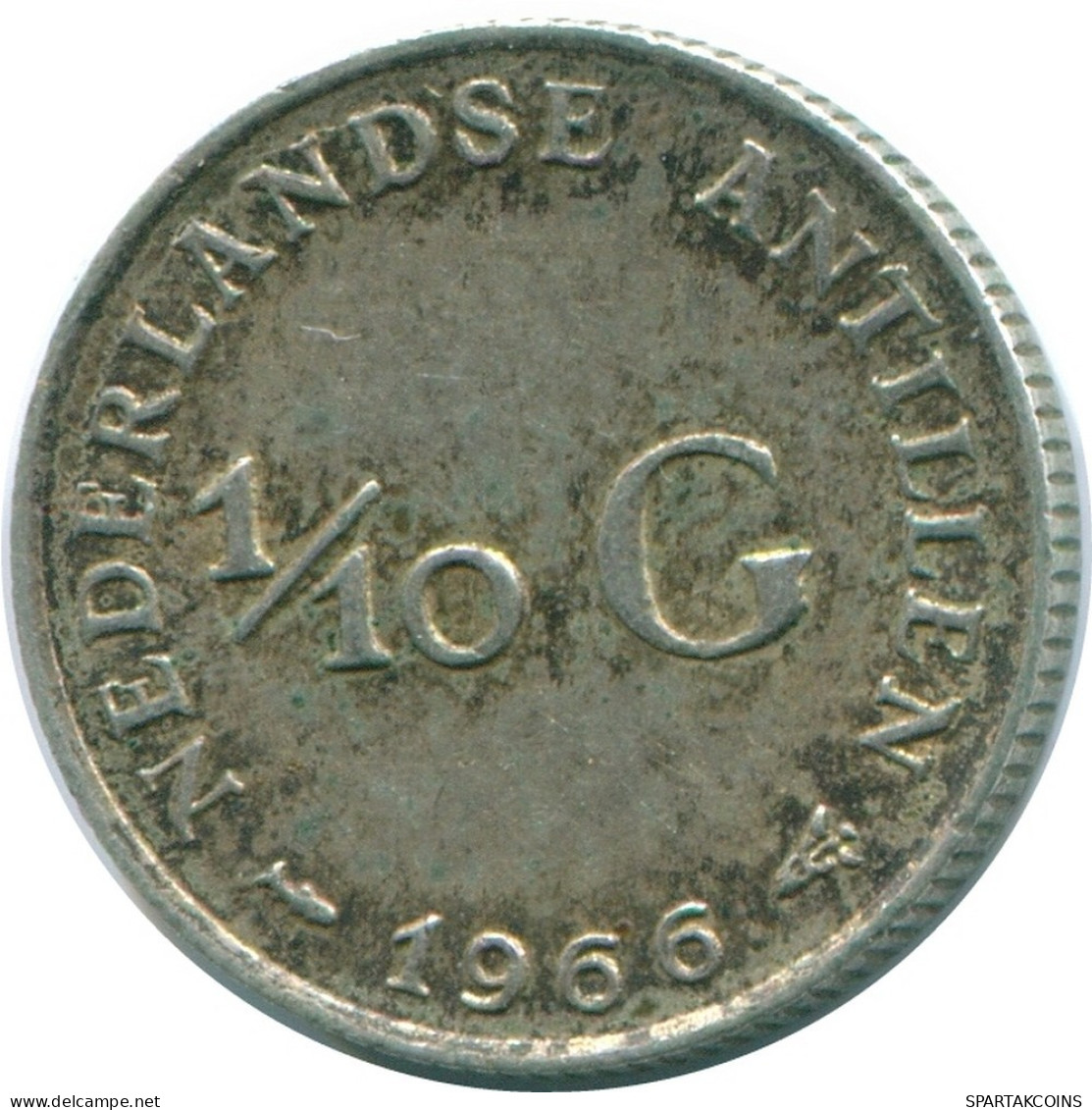 1/10 GULDEN 1966 ANTILLAS NEERLANDESAS PLATA Colonial Moneda #NL12870.3.E.A - Niederländische Antillen