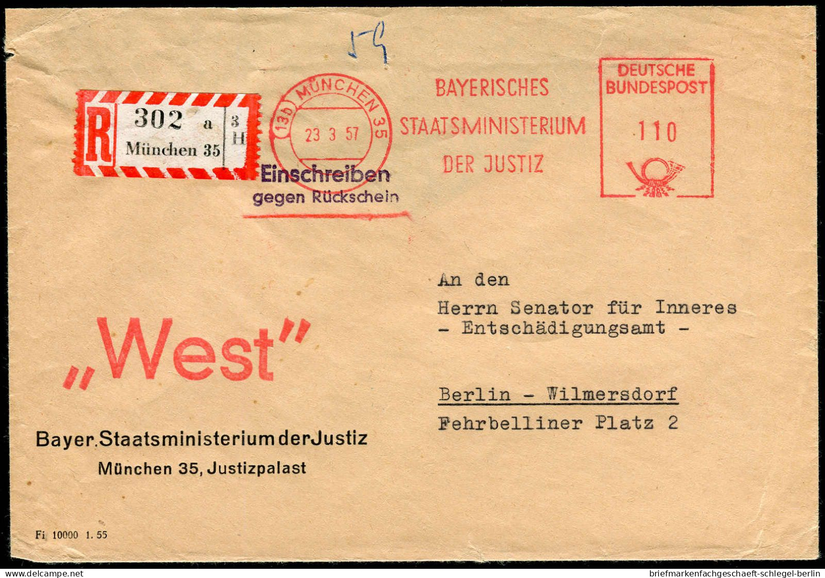 Bundesrepublik Deutschland, 1957, AFS, Brief - Sonstige & Ohne Zuordnung