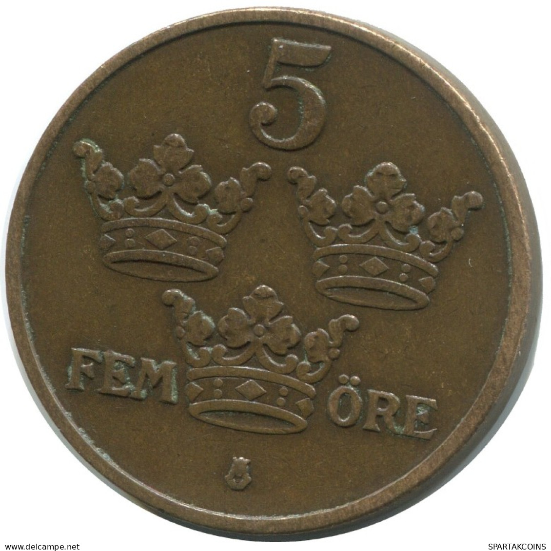 5 ORE 1909 SUECIA SWEDEN Moneda #AC426.2.E.A - Suède