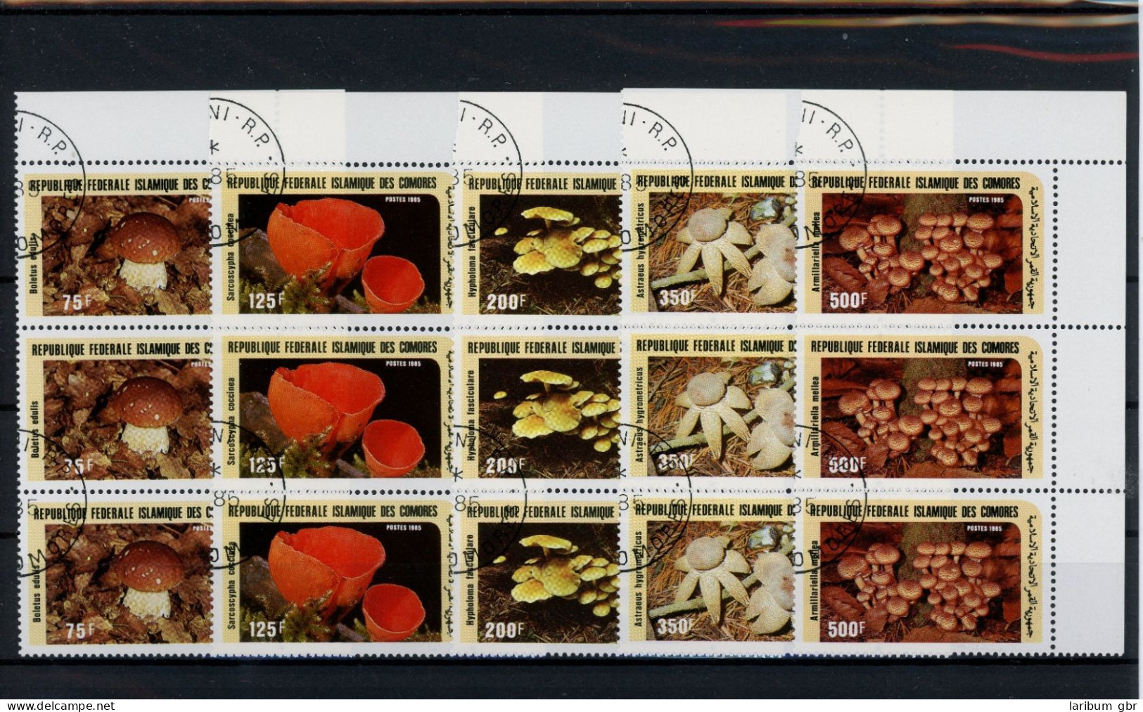 Komoren Dreierstreifen 762-766 Gestempelt Pilze #JO633 - Komoren (1975-...)