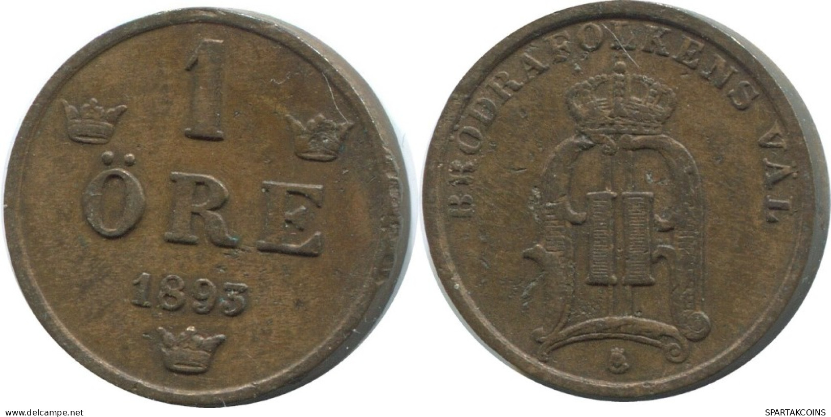 1 ORE 1893 SUECIA SWEDEN Moneda #AD404.2.E.A - Suède