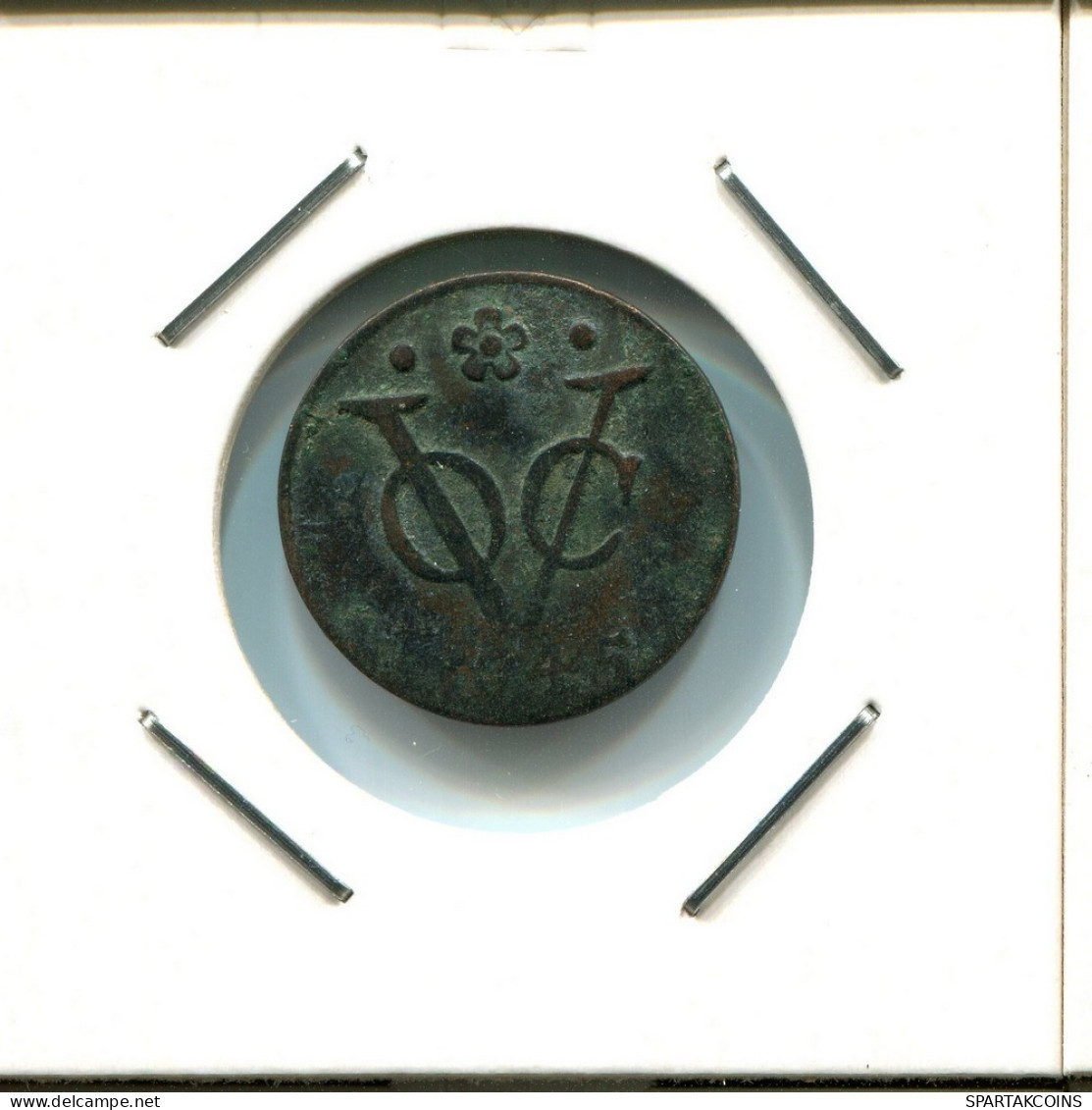 1745 HOLLAND VOC DUIT INDES NÉERLANDAIS NETHERLANDS NEW YORK COLONIAL PENNY #VOC2552.7.F.A - Indes Néerlandaises