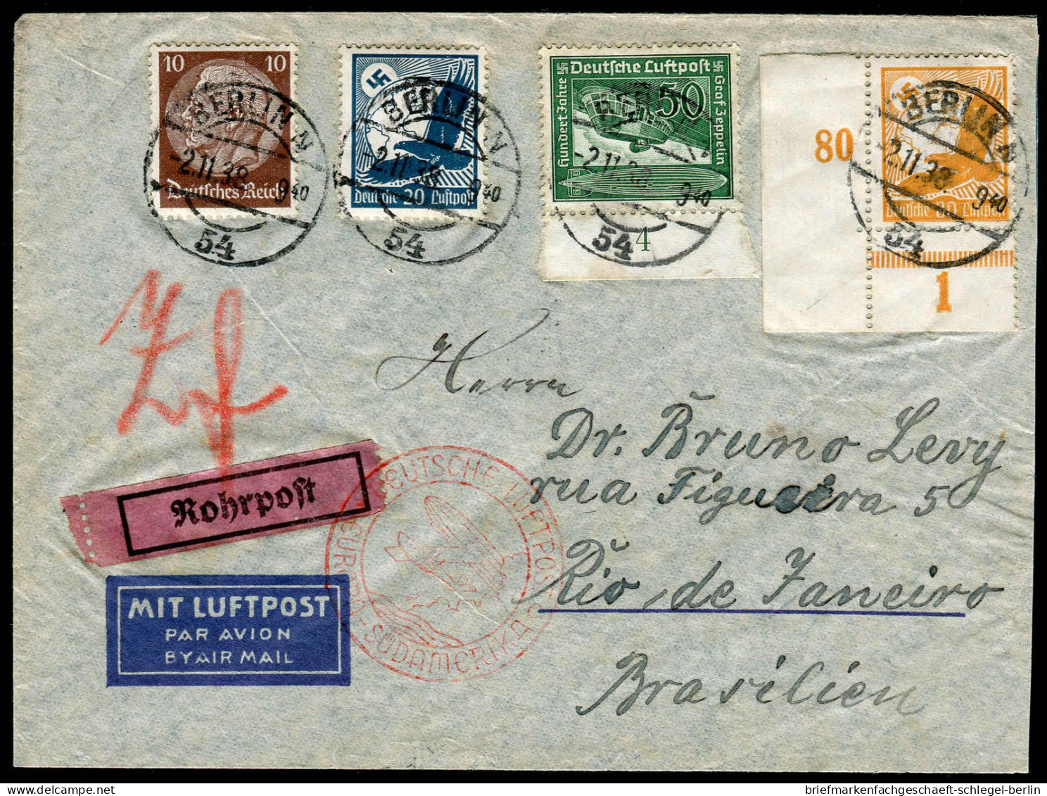 Berliner Postgeschichte, 1938, 518, 532, 536, 670, Brief - Briefe U. Dokumente