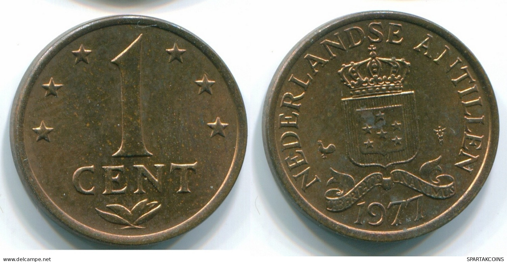 1 CENT 1977 NETHERLANDS ANTILLES Bronze Colonial Coin #S10716.U.A - Antilles Néerlandaises