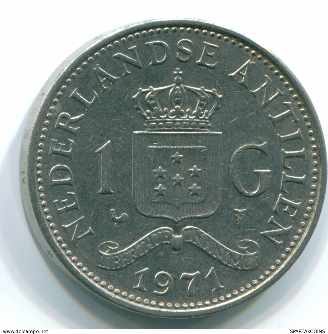 1 GULDEN 1971 ANTILLAS NEERLANDESAS Nickel Colonial Moneda #S11916.E.A - Antilles Néerlandaises