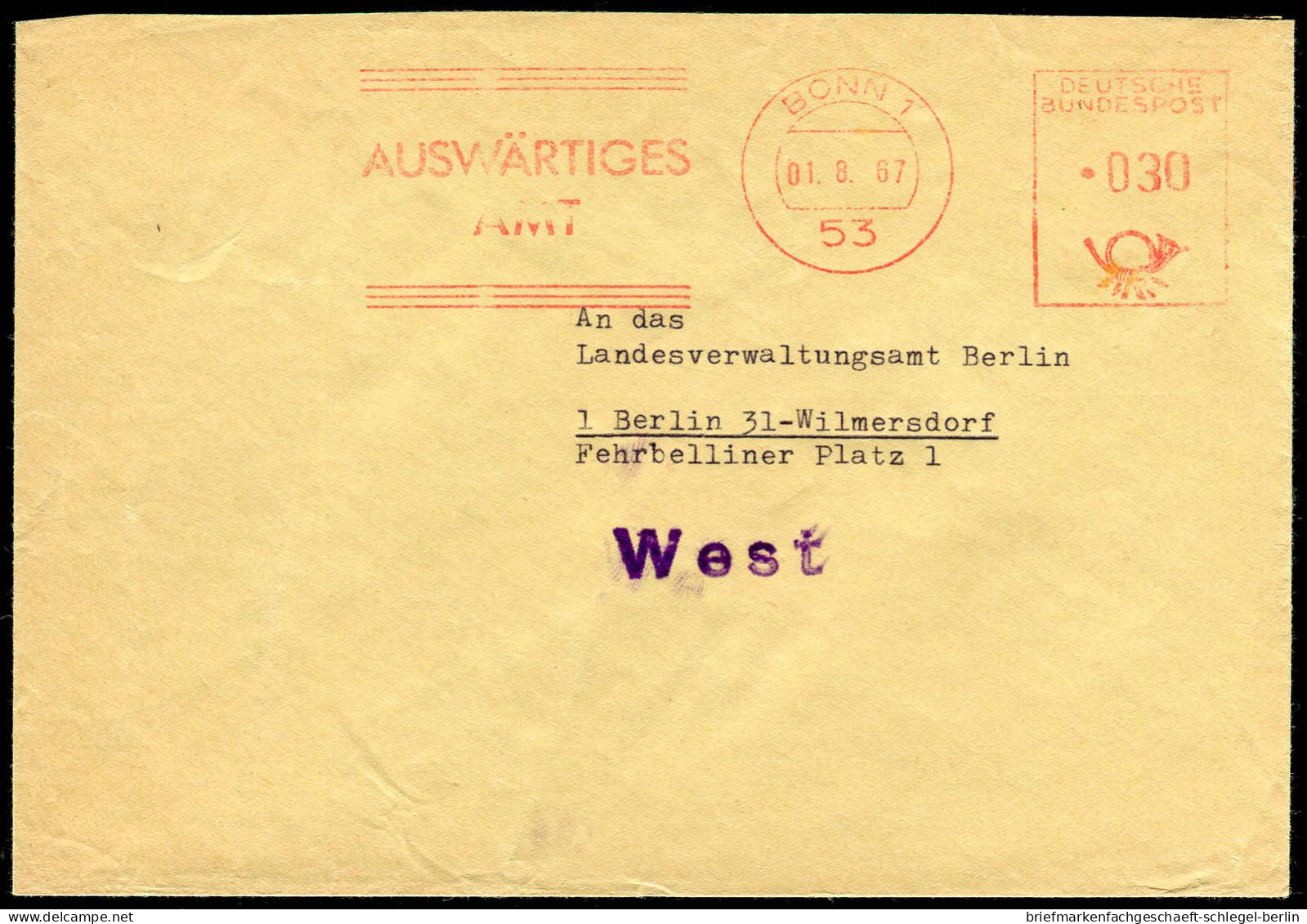 Bundesrepublik Deutschland, 1967, AFS, Brief - Other & Unclassified