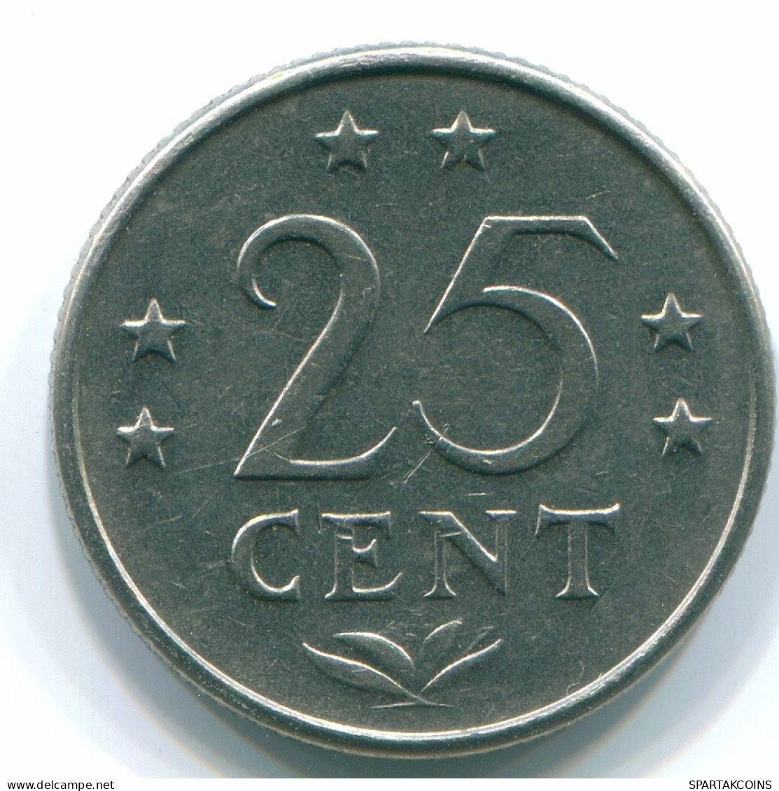 25 CENTS 1970 NETHERLANDS ANTILLES Nickel Colonial Coin #S11446.U.A - Antille Olandesi