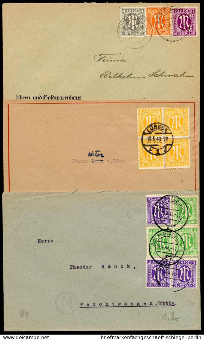 Amerik.+Brit. Zone (Bizone), 1946, 6 EF, 1(2), 5(3), Brief - Covers & Documents