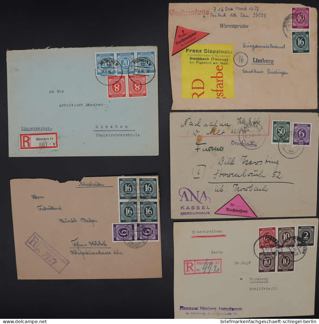 Amerik.+Brit. Zone (Bizone), 1946, 916 + 932, 923 + 929 U.a., Brief - Storia Postale