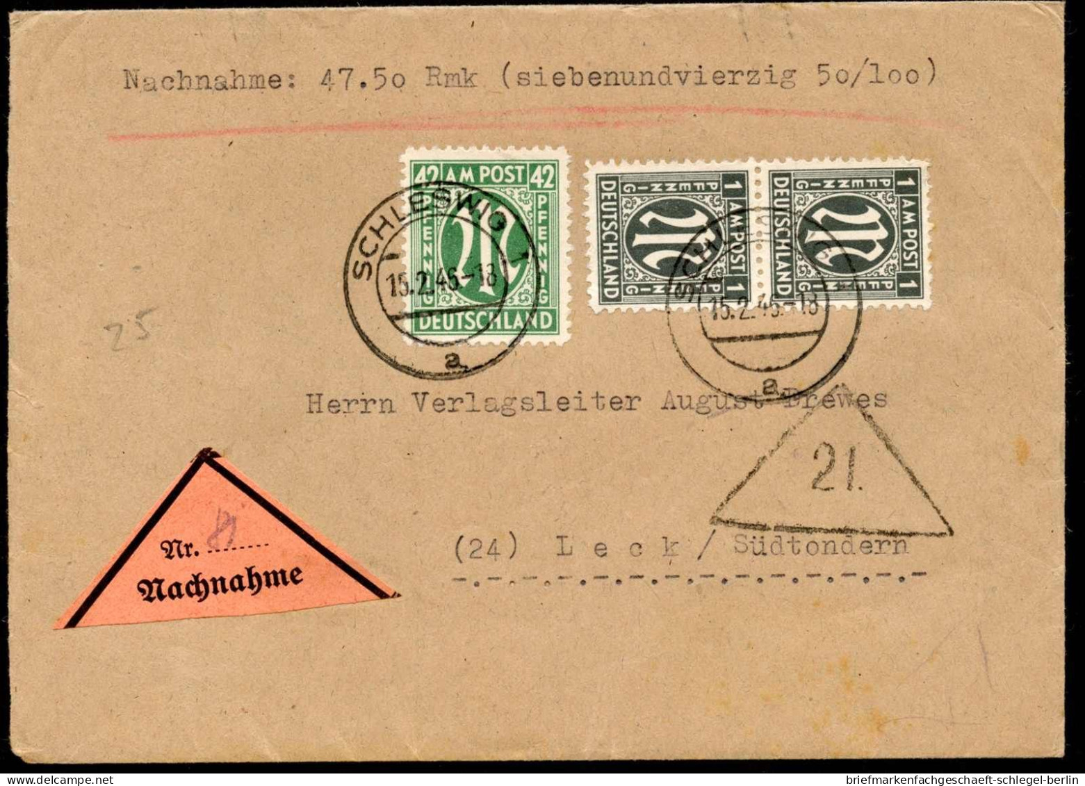 Amerik.+Brit. Zone (Bizone), 1946, 31 + 16(2), Brief - Brieven En Documenten