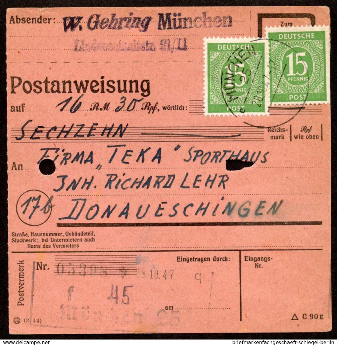 Gemeinschaftsausgaben, 1947, 922 (2), Brief - Sonstige & Ohne Zuordnung