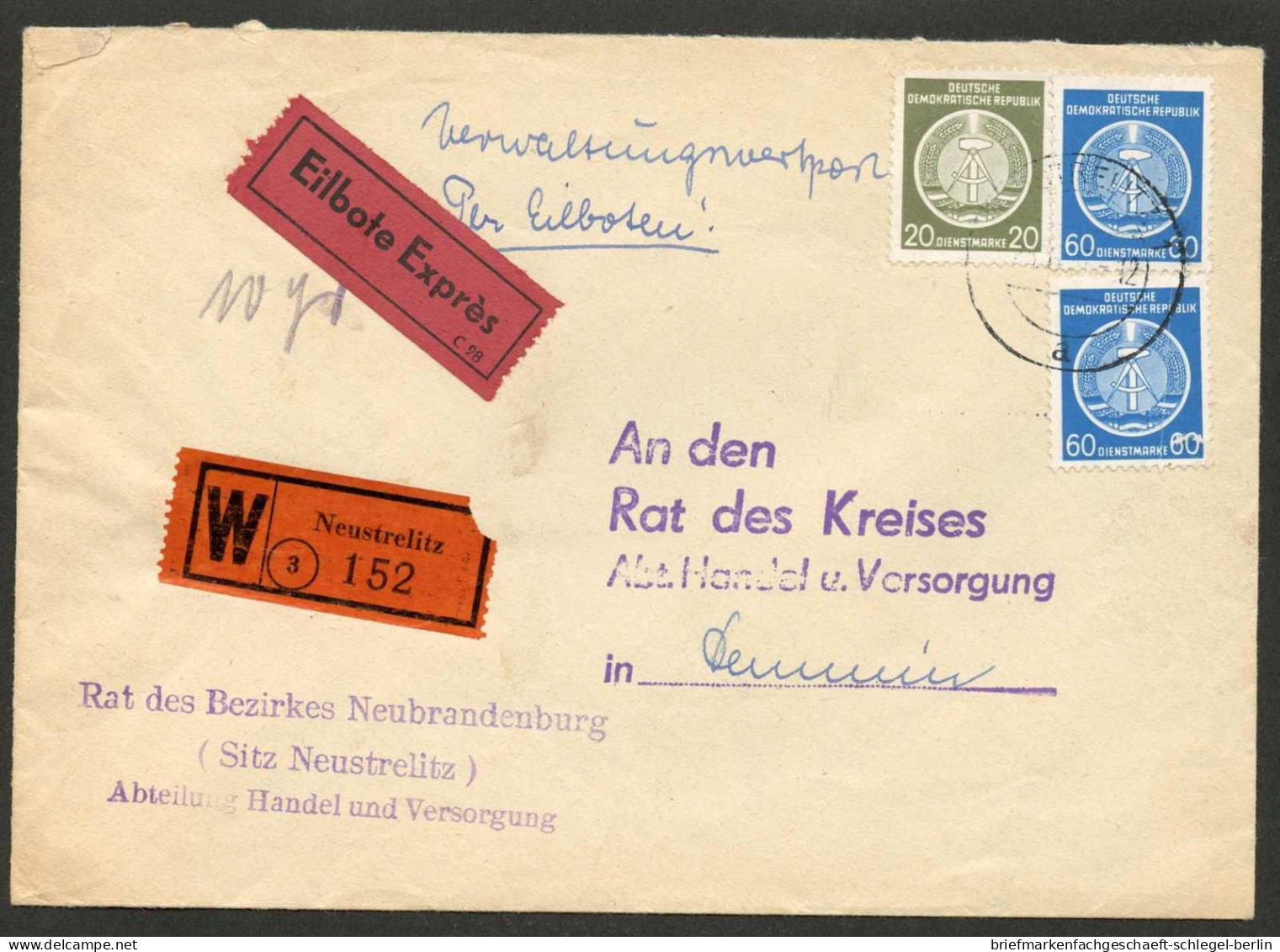 DDR, 1955, 8 + 15 (2), Brief - Autres & Non Classés