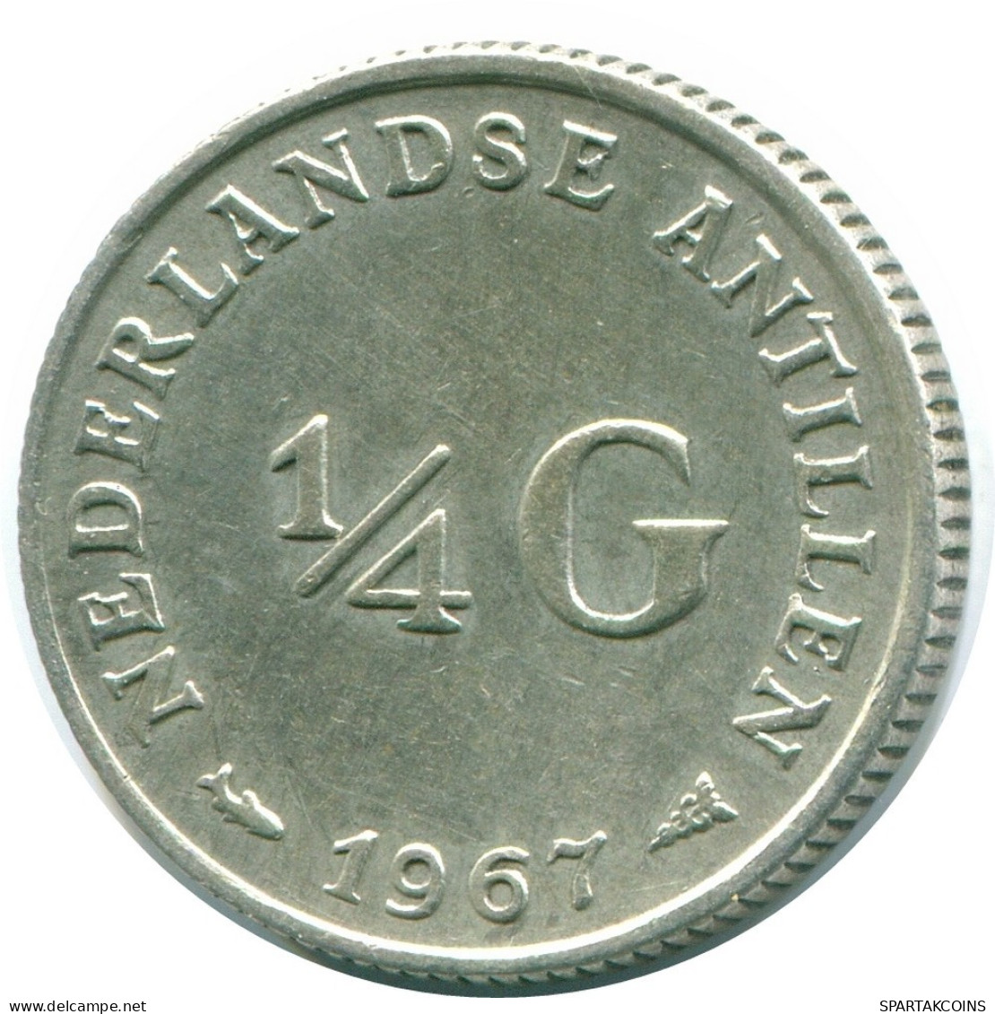 1/4 GULDEN 1967 NIEDERLÄNDISCHE ANTILLEN SILBER Koloniale Münze #NL11463.4.D.A - Niederländische Antillen