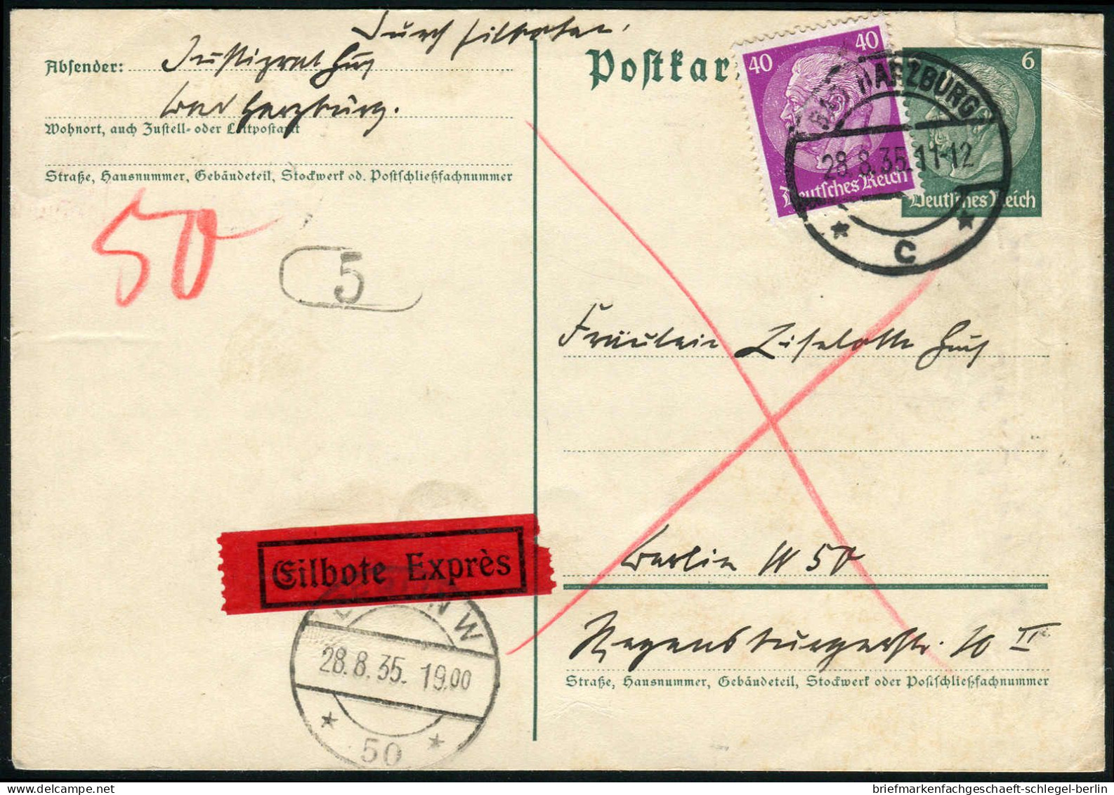 Berliner Postgeschichte, 1935, P 226 + 524, Brief - Cartas & Documentos