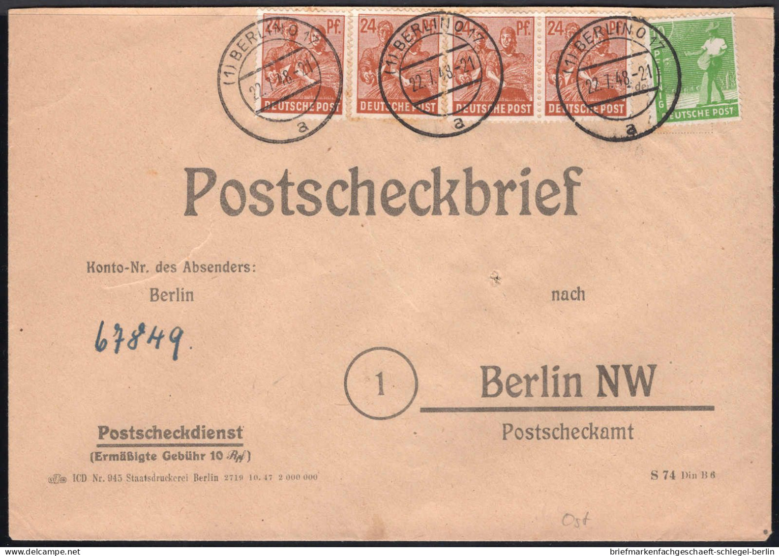 Berlin Vorläufer, 1946, AS 946, 951 (4), Brief - Other & Unclassified