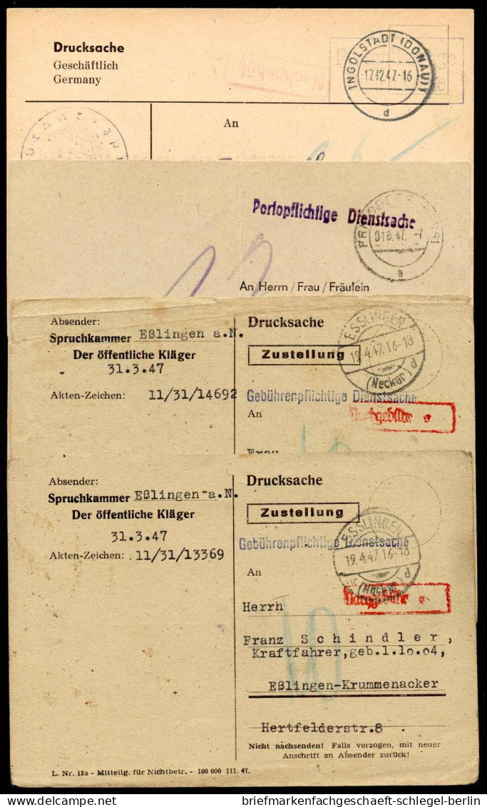 Gemeinschaftsausgaben, 1947, DS - Nachgebühr, Brief - Otros & Sin Clasificación