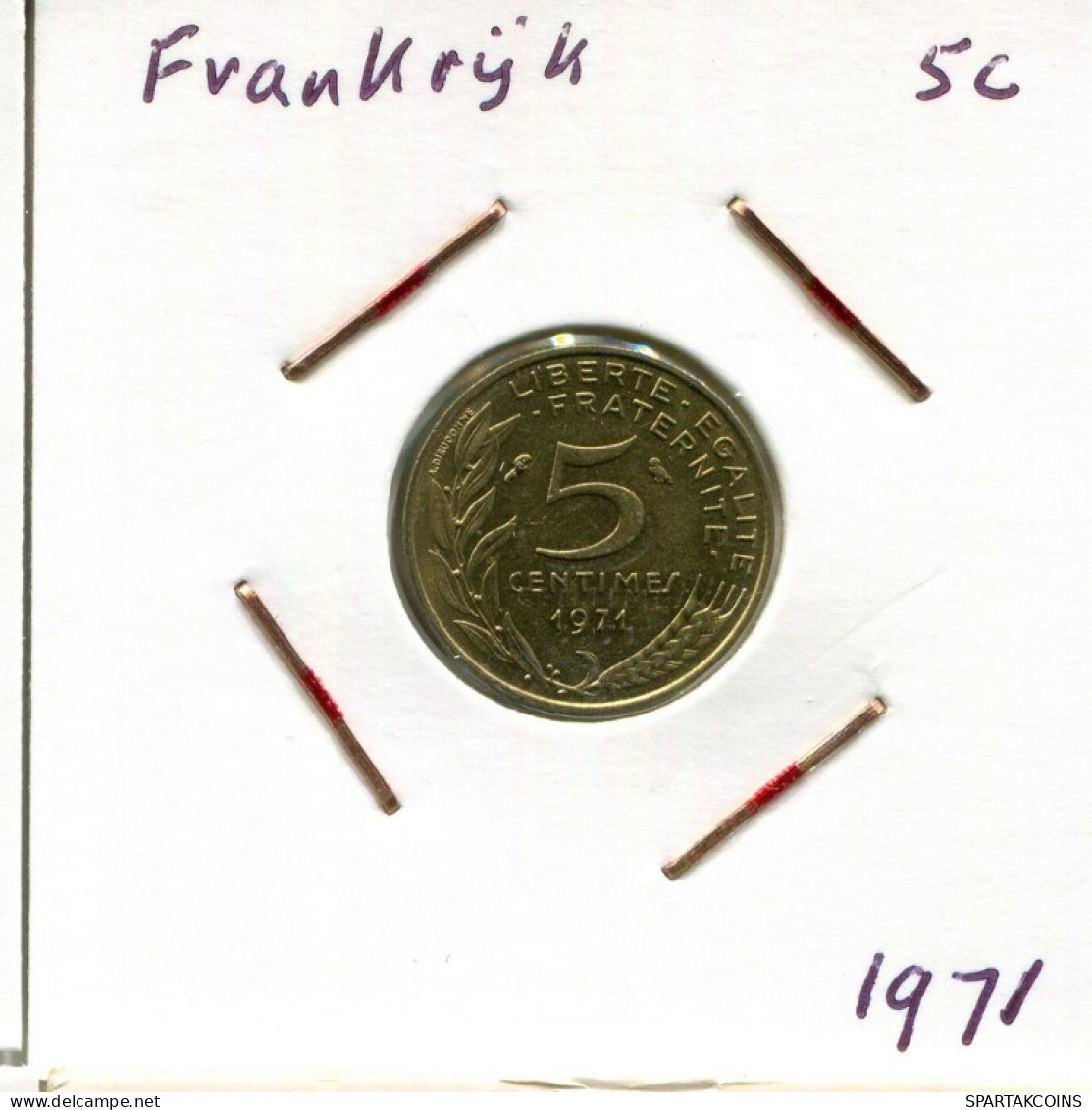 5 CENTIMES 1971 FRANKREICH FRANCE Französisch Münze #AM744.D.A - 5 Centimes