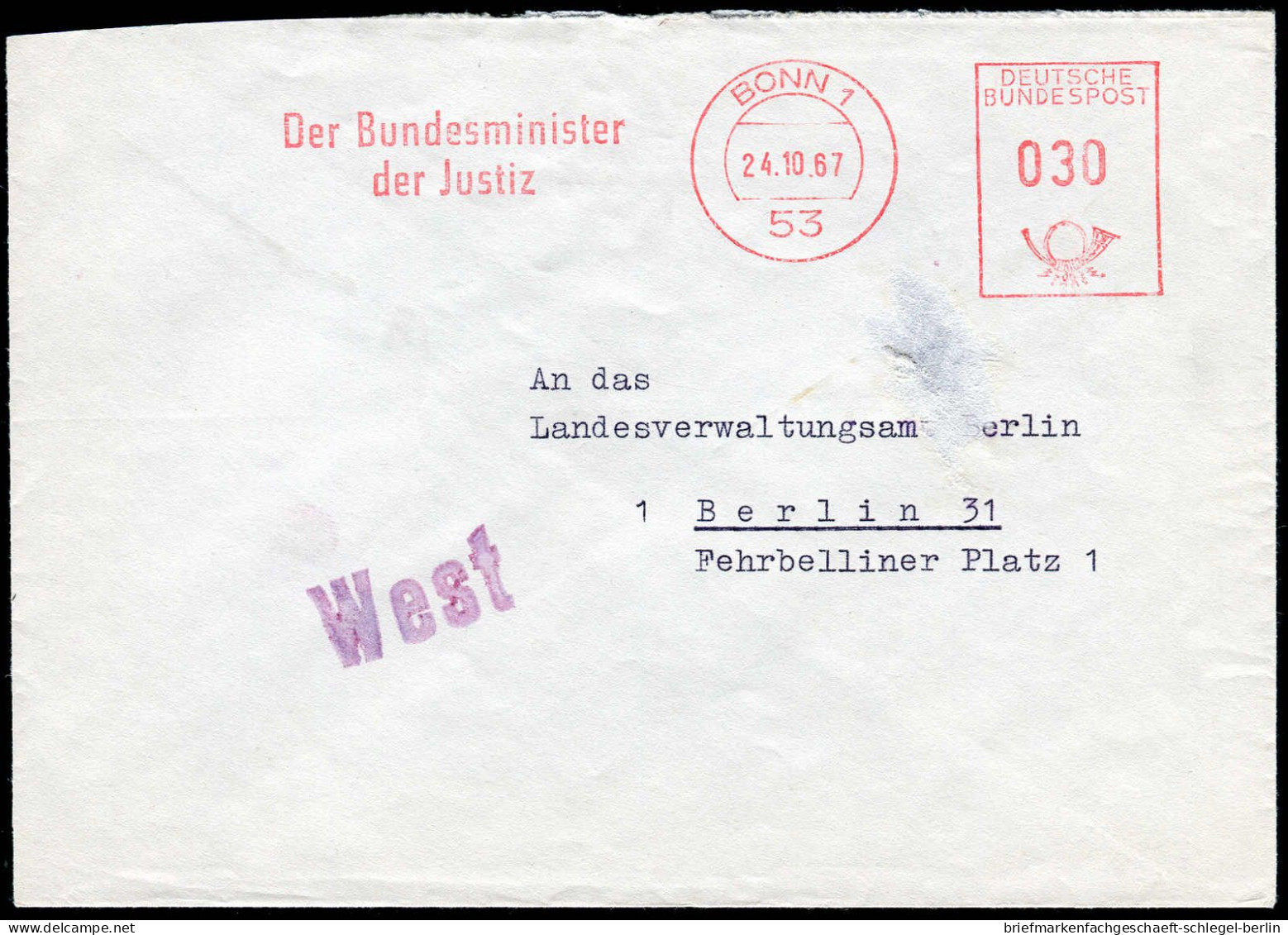 Bundesrepublik Deutschland, 1967, AFS, Brief - Autres & Non Classés