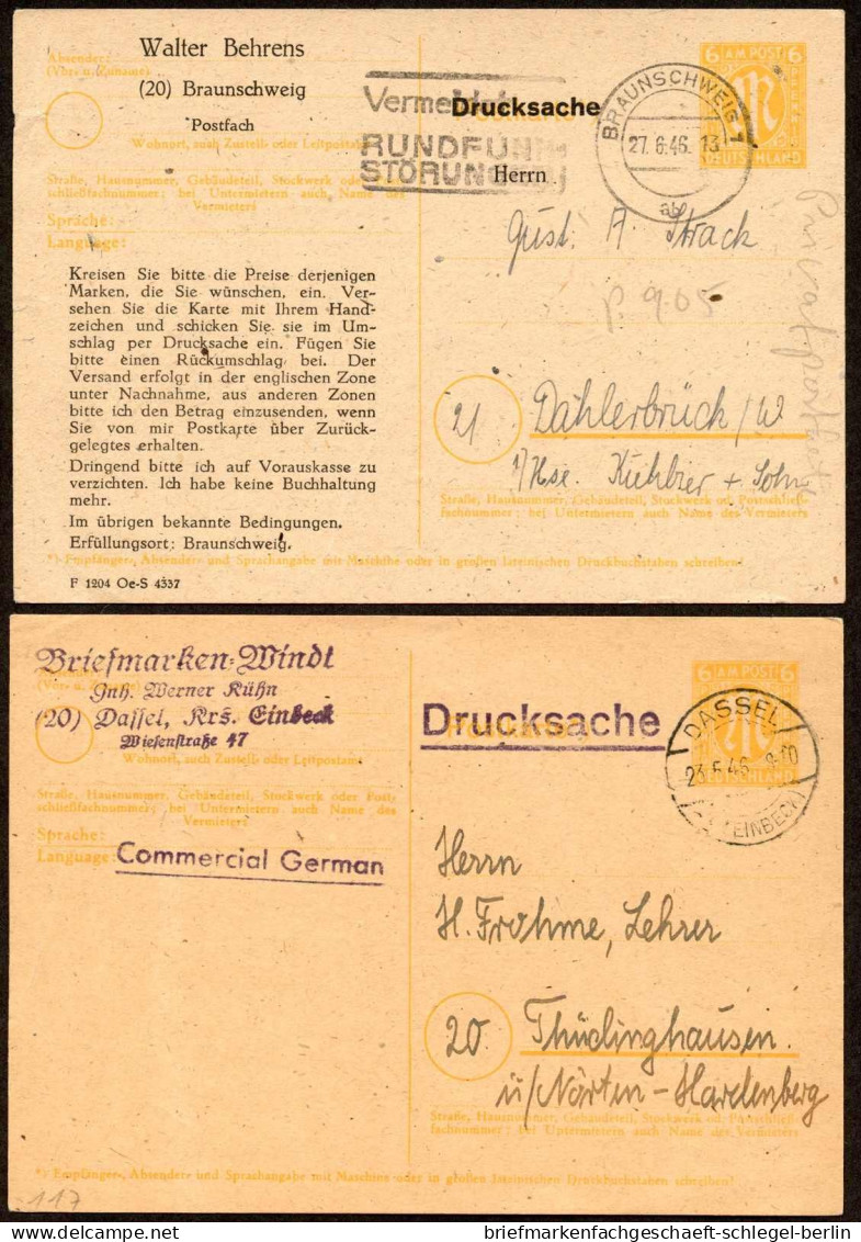 Amerik.+Brit. Zone (Bizone), 1946, P 904, P 905, Brief - Storia Postale