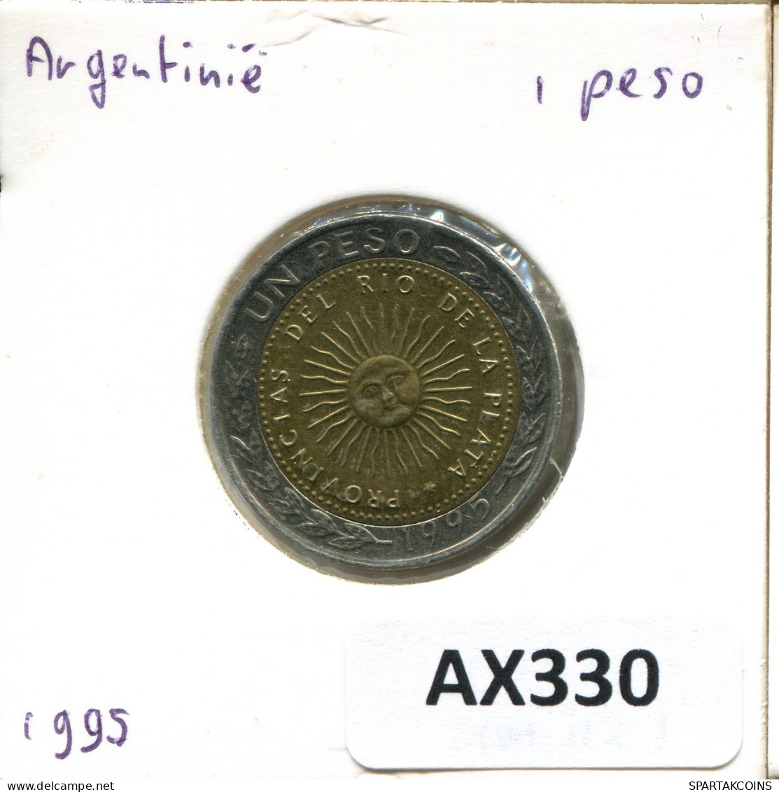 1 PESO 1995 ARGENTINIEN ARGENTINA BIMETALLIC Münze #AX330.D.A - Argentina