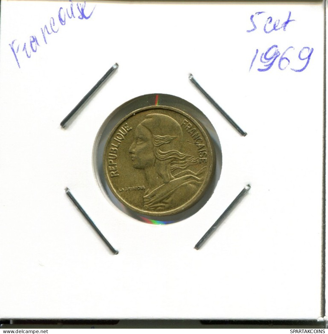 5 CENTIMES 1969 FRANKREICH FRANCE Französisch Münze #AN799.D.A - 5 Centimes