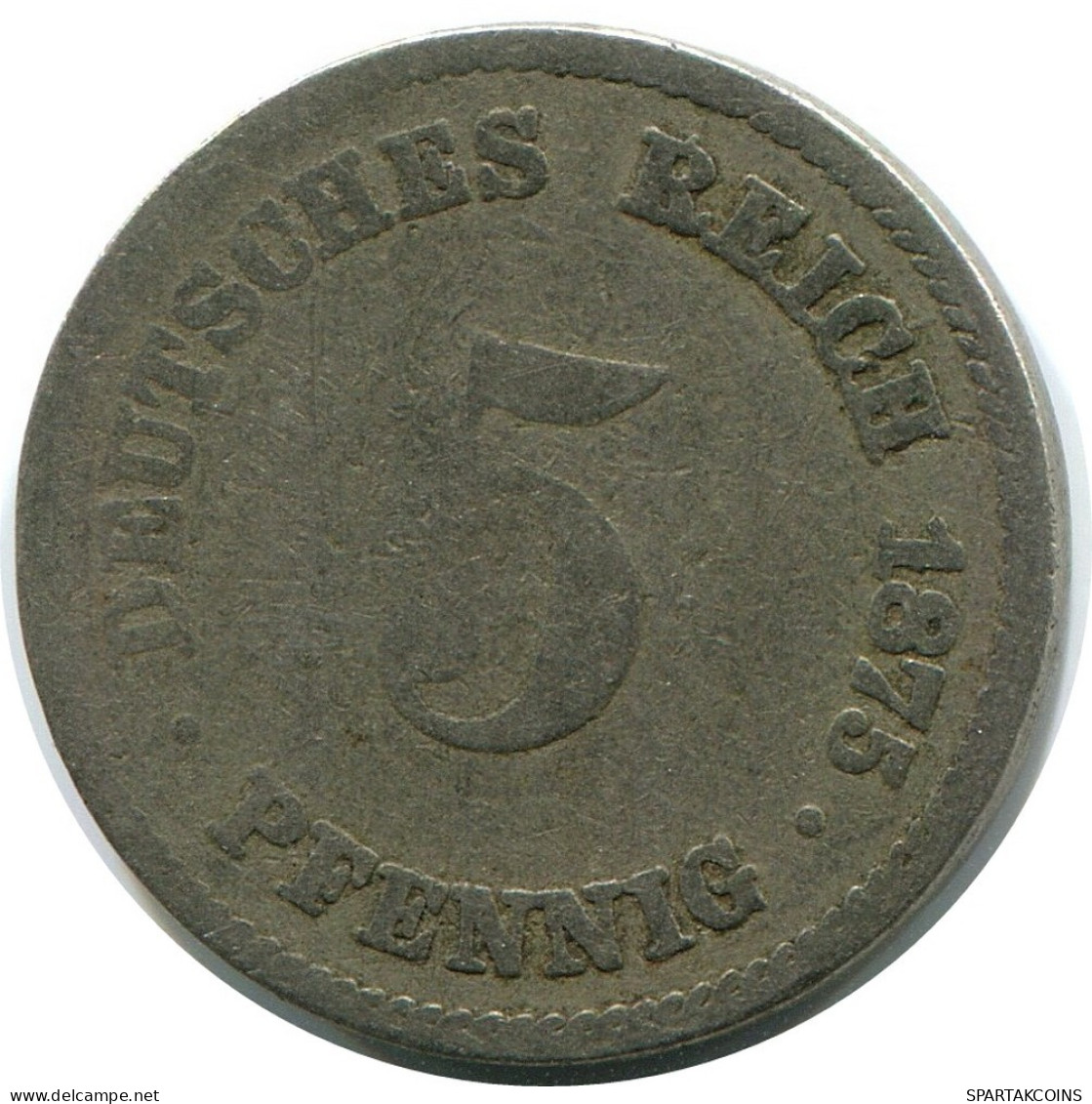5 PFENNIG 1875 A ALEMANIA Moneda GERMANY #DB138.E.A - 5 Pfennig