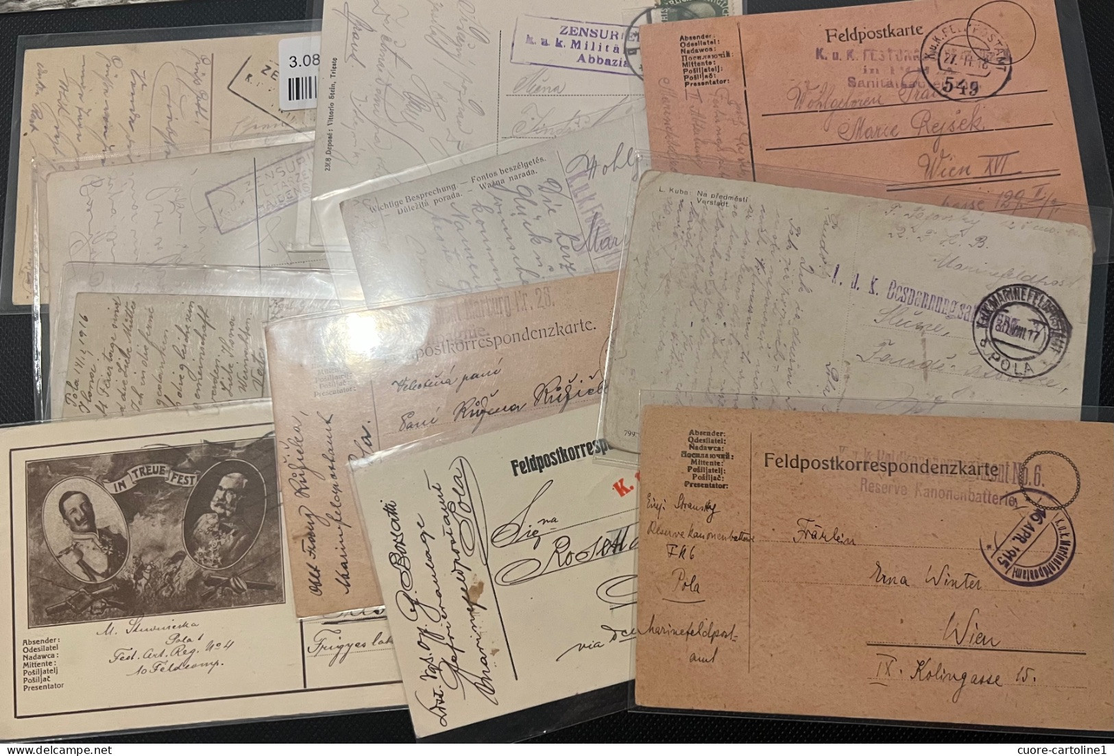 LOT 44 KOM - POLA - MILITAR - K.U.K. - ZENSUR - MARINE AUSTRIA !! - Cartas & Documentos