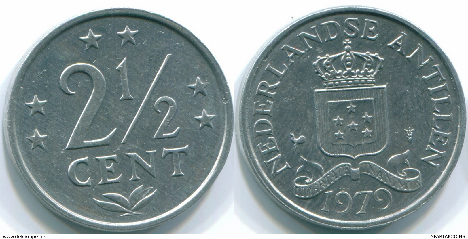 2 1/2 CENT 1979 NETHERLANDS ANTILLES Aluminium Colonial Coin #S10563.U.A - Netherlands Antilles