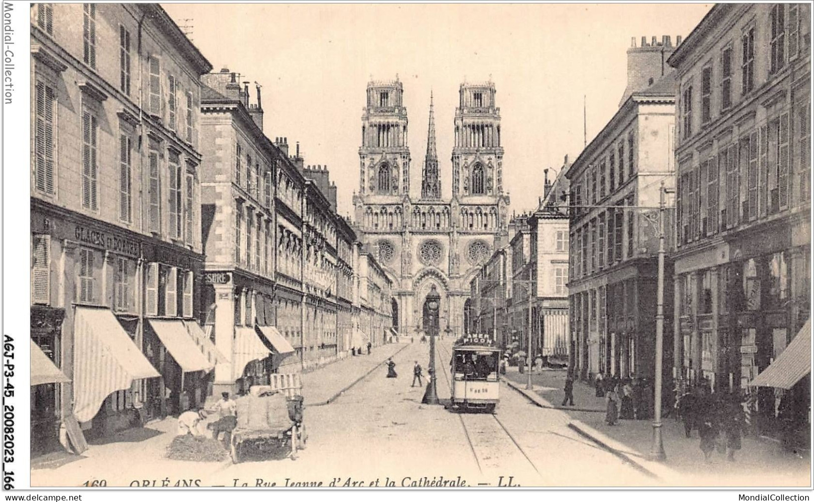 AGJP3-0259-45 - ORLEANS - La Rue Jeanne D'arc Et La Cathédrale  - Orleans