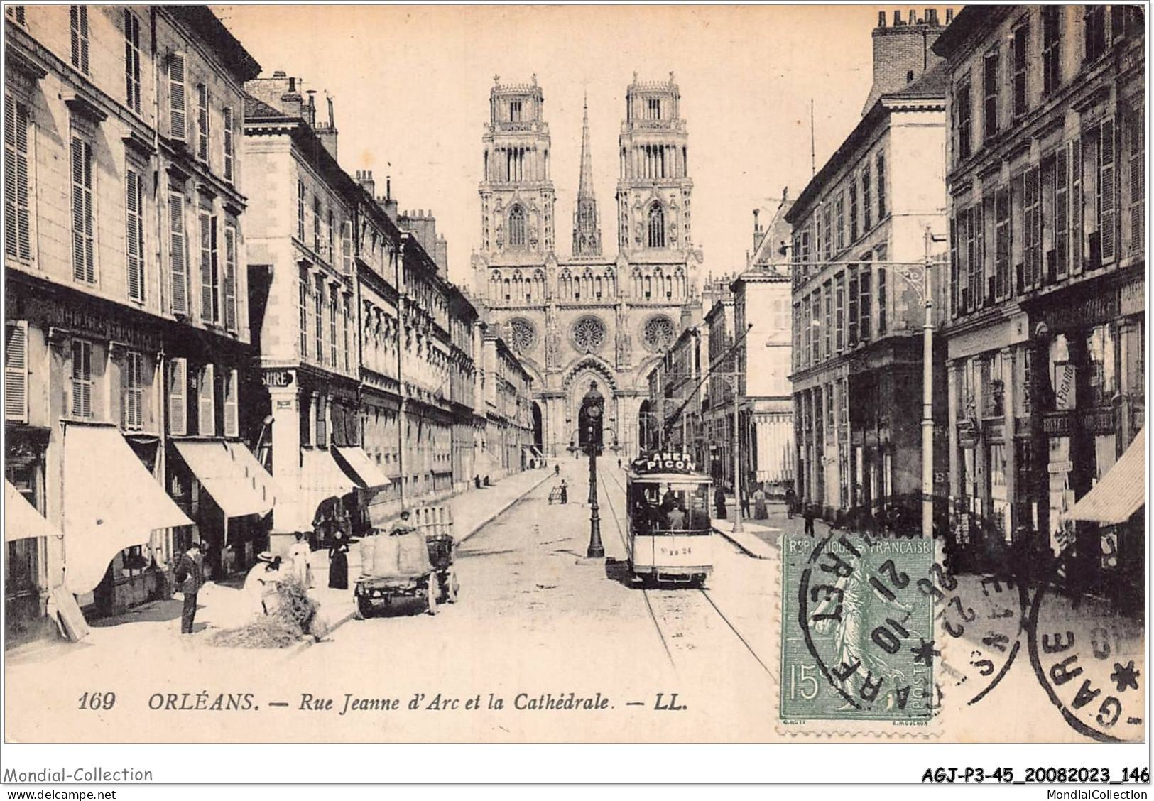 AGJP3-0249-45 - ORLEANS - Rue Jeanne D'arc Et La Cathédrale  - Orleans