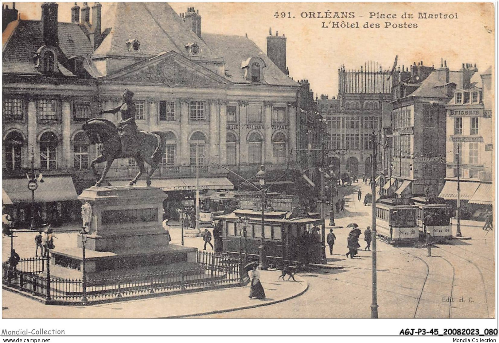 AGJP3-0216-45 - ORLEANS - Place Du Martroi - L'hôtel Des Postes  - Orleans