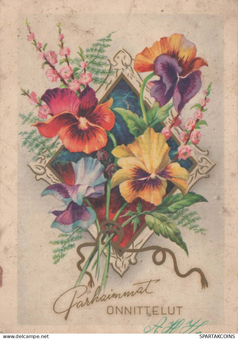 FLOWERS Vintage Postcard CPSM #PAR008.A - Flowers