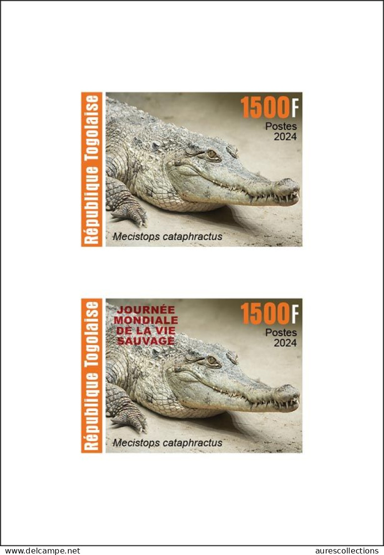 TOGO 2024 DELUXE PROOF - REG & OVERPRINT - REPTILES - CROCODILE CROCODILES - Other & Unclassified