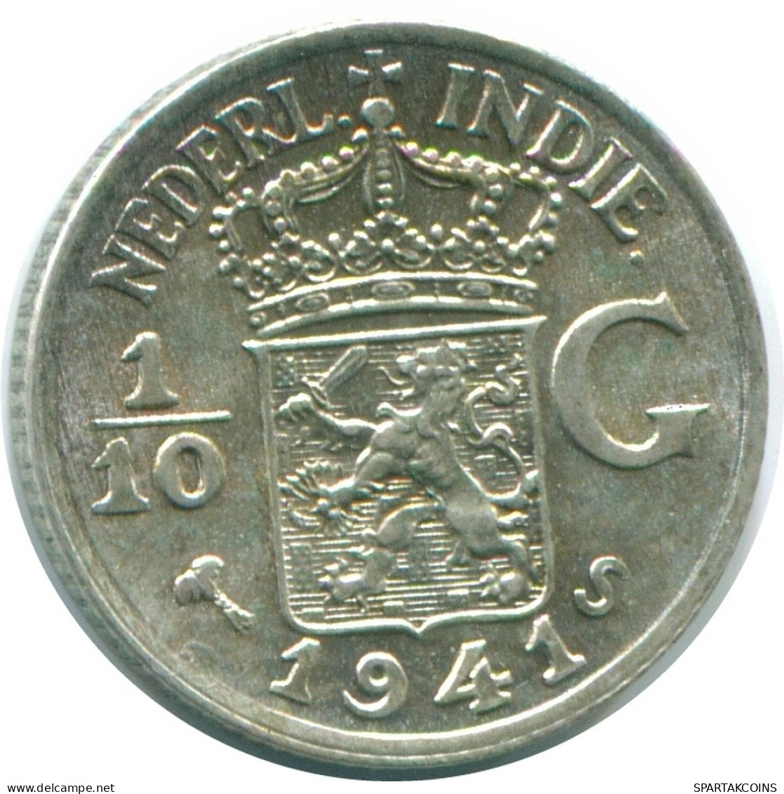 1/10 GULDEN 1941 S NIEDERLANDE OSTINDIEN SILBER Koloniale Münze #NL13642.3.D.A - Indes Néerlandaises