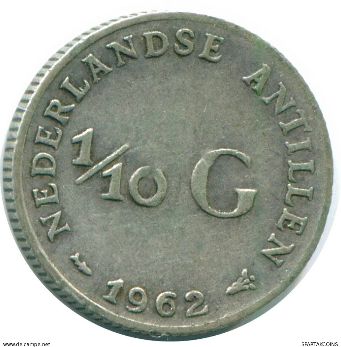 1/10 GULDEN 1962 ANTILLAS NEERLANDESAS PLATA Colonial Moneda #NL12421.3.E.A - Antille Olandesi